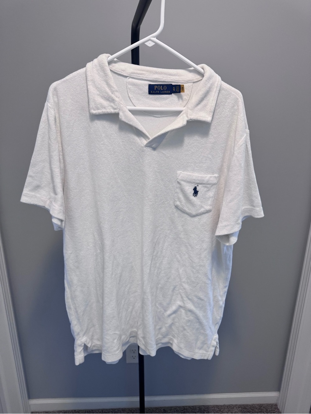 Polo by Ralph Lauren White Terry Polo Shirt with Pocket